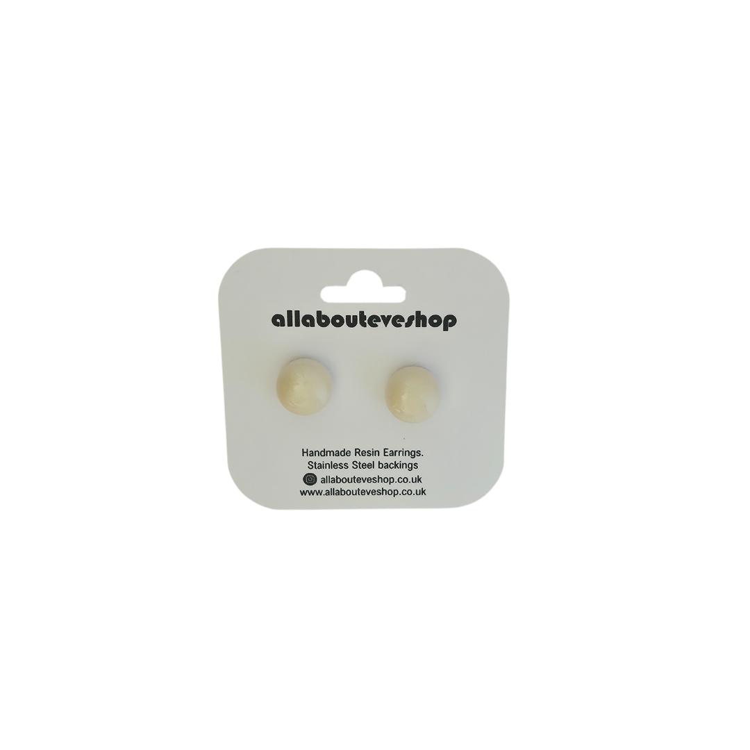 Resin & Stainless Steel Stud Earrings - Bobble Stud Earrings