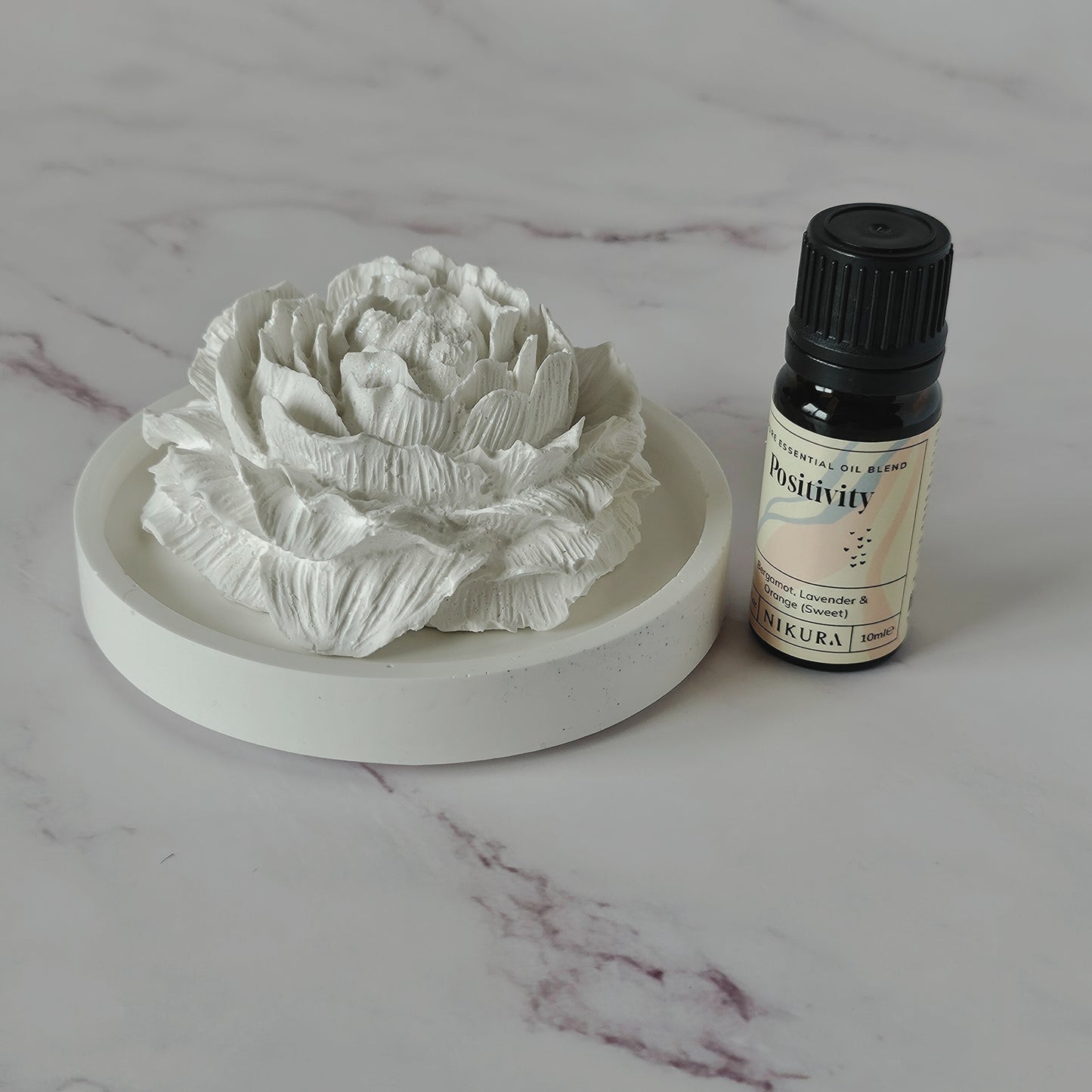 Peony-shape Stone Oil Diffuser with Coaster