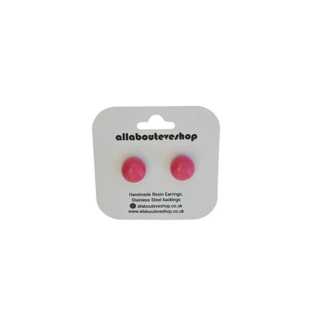 Resin & Stainless Steel Stud Earrings - Bobble Stud Earrings