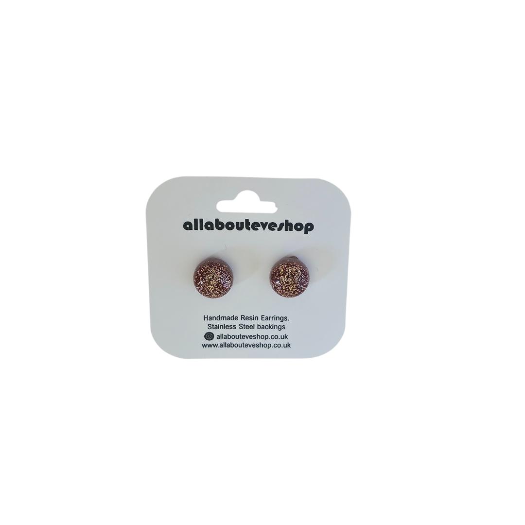 Resin & Stainless Steel Stud Earrings - Bobble Stud Earrings