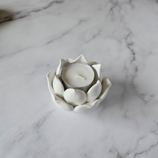 Closed lotus tealight holder