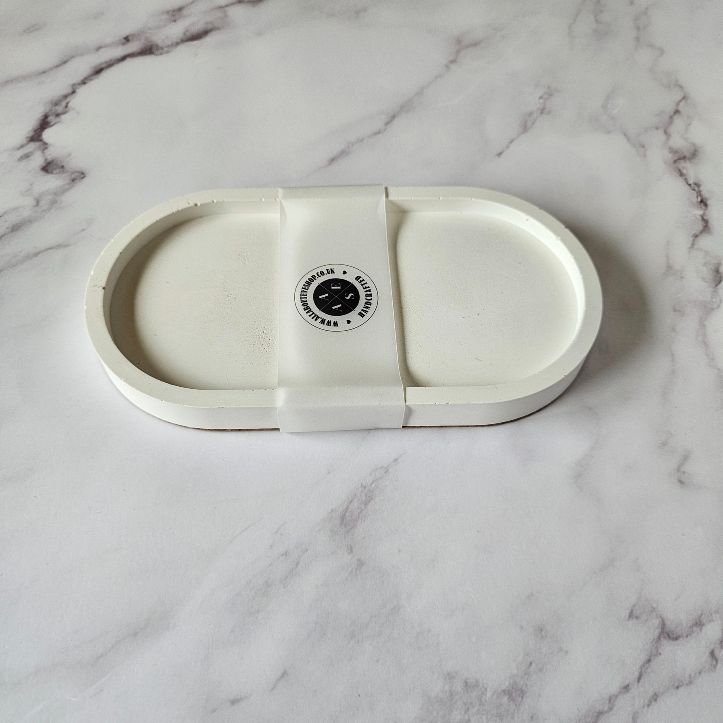 White oval tray