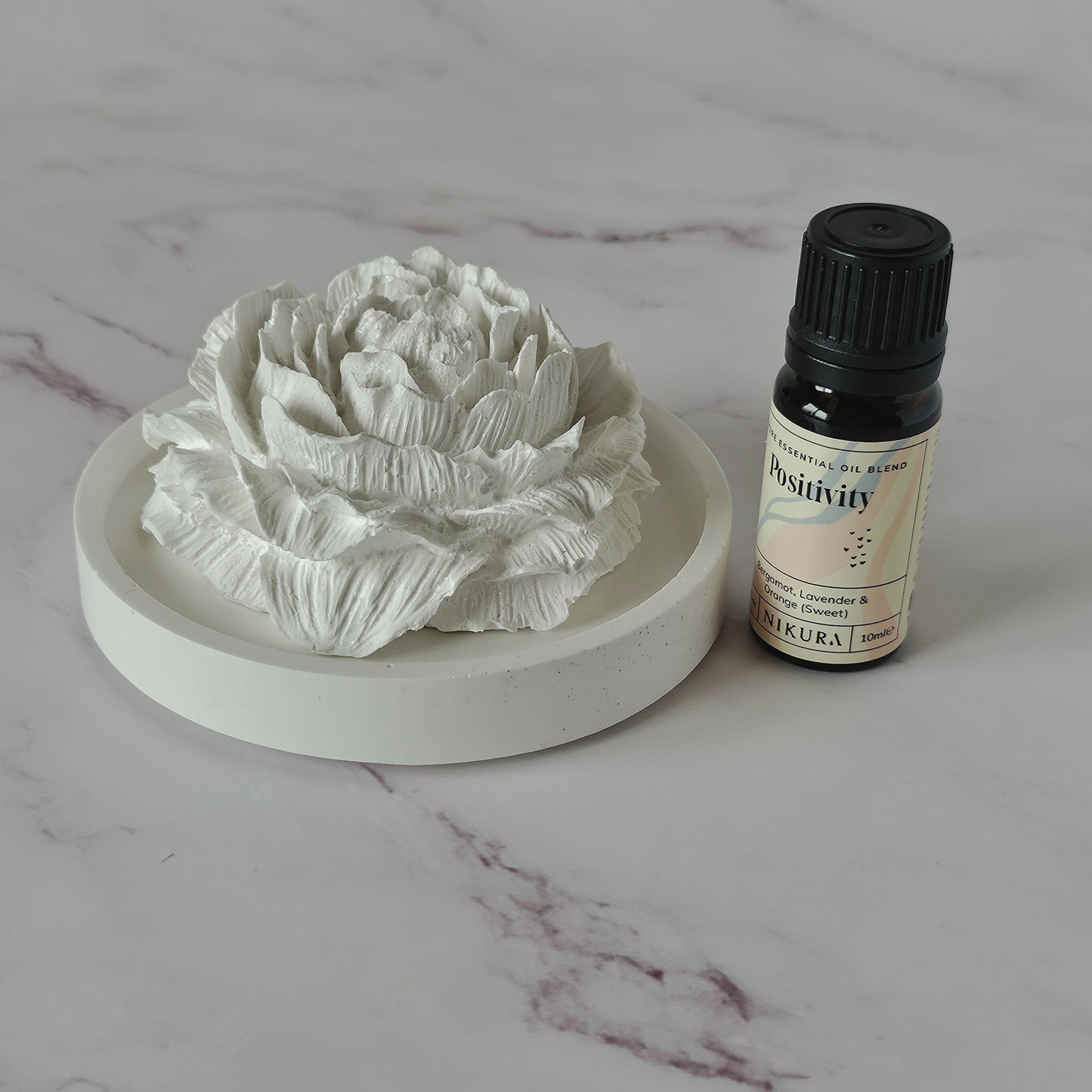 Peony-shape Stone Oil Diffuser with Coaster