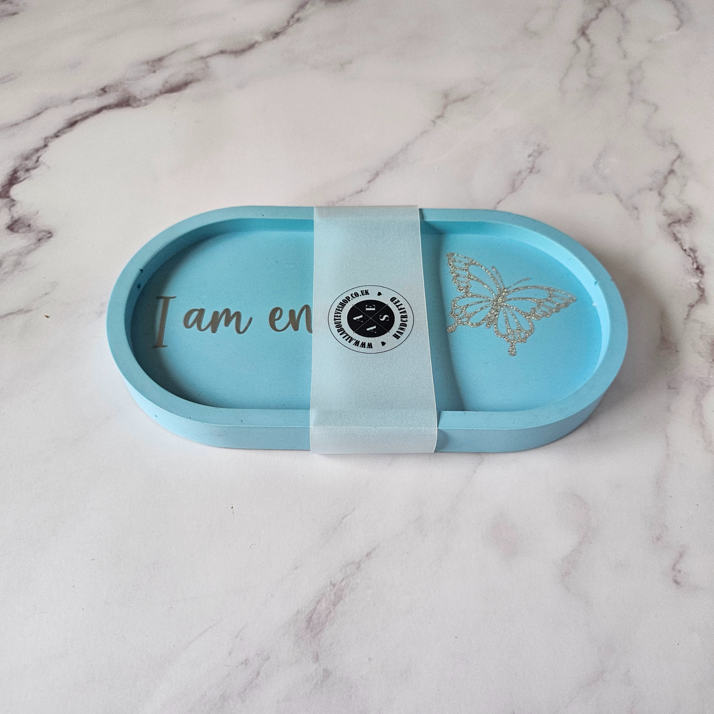 i am enough oval trinket tray