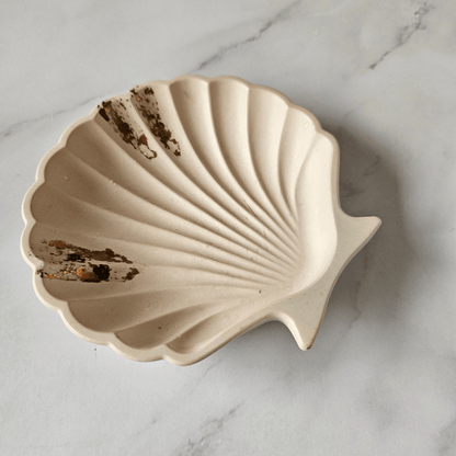 shell tray with gold foil